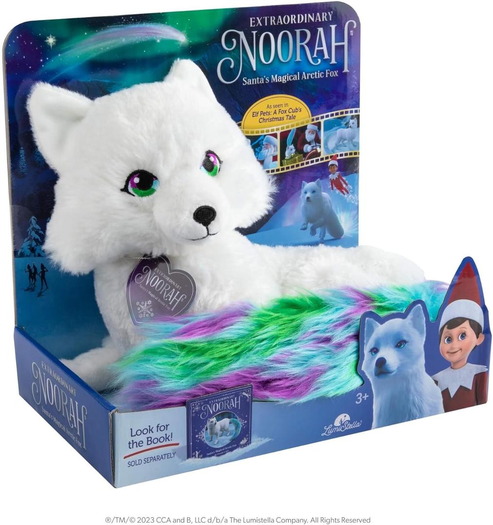 Extraordinary Noorah Plush - 9-Inch Deluxe Animal Plush with Northern Lights-Inspired Tail - As Seen in Elf Pets: A Fox Cub's Christmas Tale - Arctic Fox Pal of The Elf on the Shelf