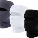 QFGasre Ski Mask Balaclava Face Mask Men Summer Shiesty Masks for Men Women Full Head Cover Motorcycle Helmet Skiing Accessories Face Shield Suitable for Cycling Running Hiking Rock Climbing (Black Gray White)