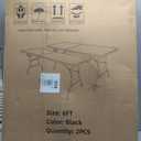 Fivenl 2 Pack 6 Feet Portable Folding Table Black, Steel Legs Fold-in-Half with Carrying Handle Rectangular Plastic Foldable Table for Party, Wedding, Camping, Picnic, Dining, Indoor Outdoor Events