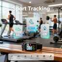 Fitness Tracker for Men & Women with 1.47” HD Display, Heart Rate & SpO2 Tracking, Sleep & Activity Monitor, 100+ Sports Modes, 3ATM Waterproof Smart Band, Works with Android & iOS, Black