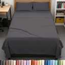 Full XL Bed Sheet - 4 Piece Full XL Bed Sheets Set - Soft, Breathable & Cooling - Hotel Luxury Bedding for Women, Men, Kids, Teens, Boys & Girls - Deep Pockets, Comfy, Fade & Wrinkle Free - Dark Grey