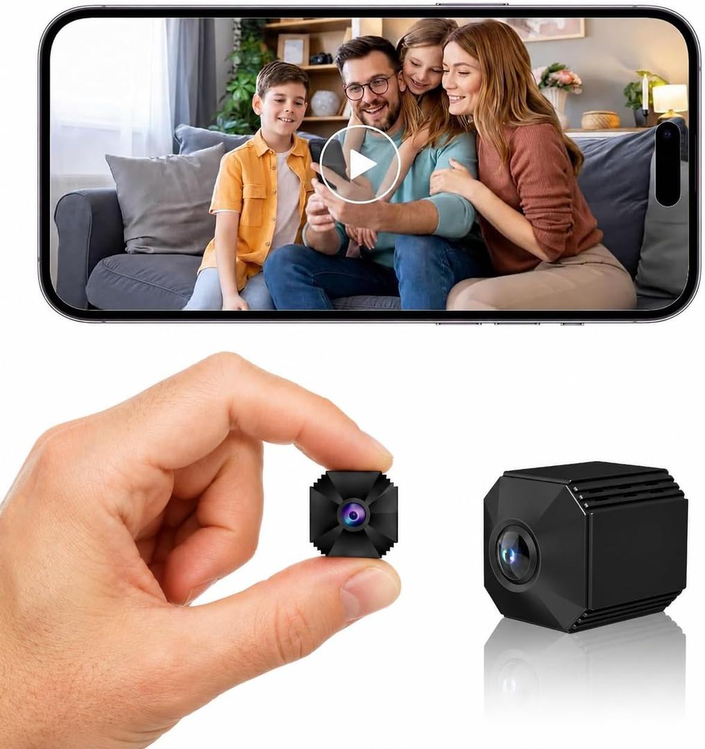 ELEFOCUS 4K Hidden Camera, Mini Spy Camera Wireless for Home Security, Small Indoor Nanny Cam with Night Vision & Motion Detection, Secret WiFi Camera for Pet/Baby, Camaras Espias Ocultas - Black