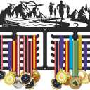 SUPERDANT Medal Hanger Display Sports Running Medal Holder Award Large Metal Medal Organizer Ribbon Display Holder Rack Wall Mounted Sports Medal Holder for Athletes
