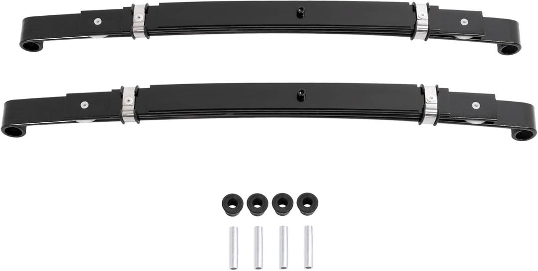 ECOTRIC Heavy Duty Golf Cart Rear Leaf Spring Compatible with 2004+ Club Car Precedent & 2017+ Club Car Onward HD Leaf Spring Rear Set Black 4-Leaf Steel+Plastic Replacement for 102509301