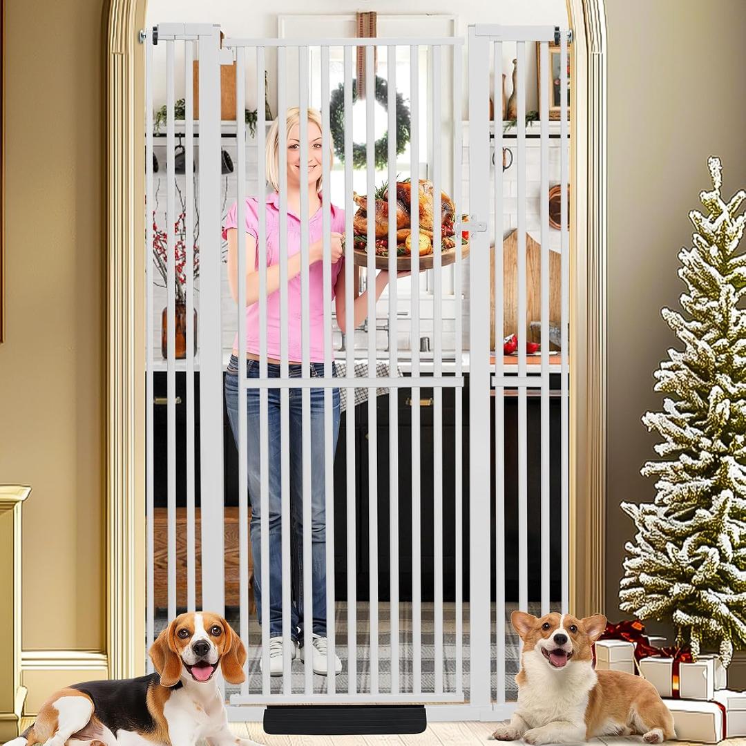SHYUJAJIE 71 Inch Extra Tall Pet Gate for Cats
29.92"-48" Adjustable Wide Dog Gates,Pressure Mounted Walk Through Tall Pets Gate for Doorways,Hallway,Stairs,Black