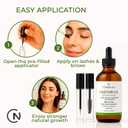 Castor Oil for Eyelash & Aceite de Castor Organico | Aceite de Ricino para Pestaas  4 fl oz, Cold-Pressed & Hexane-Free, Glass Bottle with Pre-Filled Lash & Brow Applicators