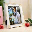 8x10 White Ornate Picture Frame Vintage, Elegant Antique Photo Frames with with Glass&Hook, Vine Pattern, Tabletop Wall Hanging, Gift ldeas for Home Decor (White)