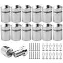 1/2 x 1/2 Inch 12PCS Aluminum Solid Sign Standoff Screws for Acrylic Advertising Screw wall Fixing standoffs mounts Glass Display Signs (Polished Chrome Color)