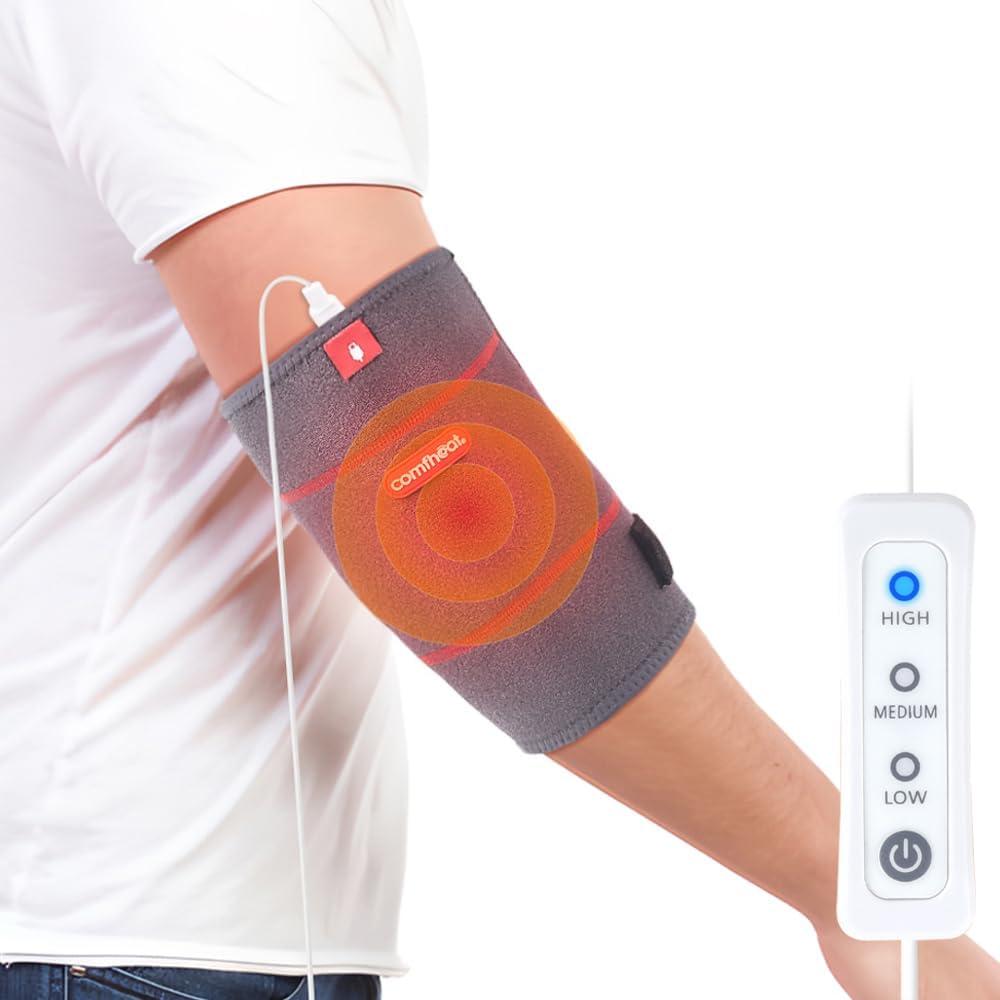 Elbow Heating Pad Wrap for Joint Pain USB Heated Elbow Brace for Tendonitis and Tennis Elbow Portable Moist Heat Therapy Elbow Sleeve Adjustable Temperature (Non-Chargeable)