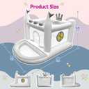 Inflatable Bounce House for Kids, PVC Small Bouncy Castle Outdoor with Basketball Hoop, Ball Pit, Rings, Target Game, Jumping, Pump Included, 98"L x 70"W x 65"H
