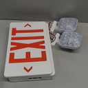 TANLUX Red Exit Sign with Emergency Lights, LED Emergency Exit Light with Battery Backup, UL Listed, AC 120/277V, Commercial Emergency Lights Combo for Business - 1 Pack (White Housing+Red Letter)