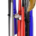Baseball Bat Holder Display Stand, Holds 8 Bats 5 Balls 4 Gloves, Heavy Duty Metal Storage Rack for Home Garage Dugout, Black