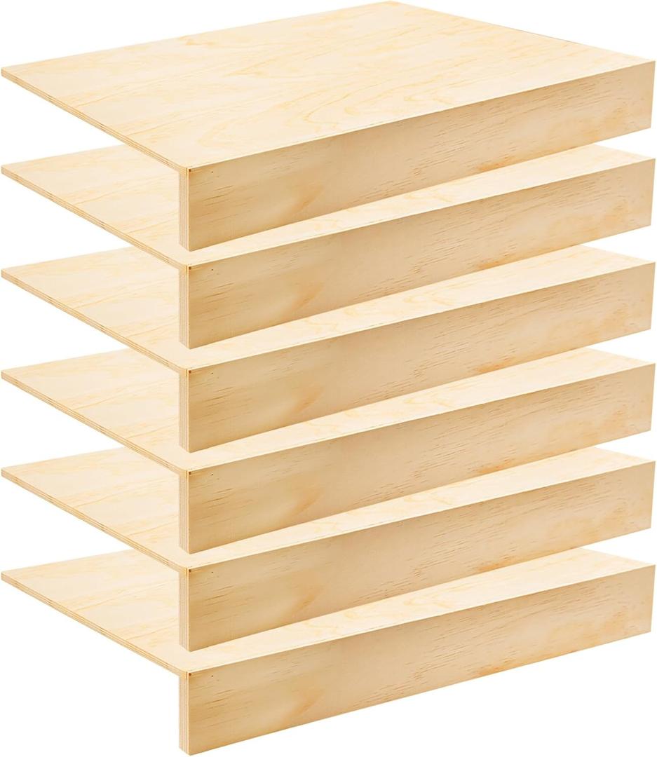 GRETJOB Wooden Wire Shelf Covers for Wire Racks - 0.2" Thick Removable Pantry, Closet, Kitchen Cabinet Organizer - 6 Pack 24x12 Inch Storage Shelves Liners