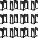 HappyHapi Book Ends, Bookends for Shelves, 24pcs Metal Bookends, Book Ends for Heavy Books Holders for Office Home Library Book Ends Supports, Book Ends to Hold Books Heavy Duty
