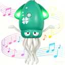 Dancing Octopus Baby Toy - Electric Crawling Octopus Tummy Time Toy - USB Rechargeable Dancing Musical Squid Toys with Lights, Birthday Gifts for 3 4 5 6 Year Old Boys Girls, Funny Desk Decor (Green)
