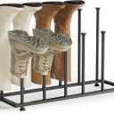 pickpiff Freestanding Boot Rack Organizer Tall Boots - Black Metal Boot Rack for Dorm Room, Closet, Entryway, Bedroom, Patio Outdoor, Hallway, Black, Shoe Storage Fit for 6 Pairs