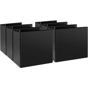 5" 3 Ring Binder, Standard 5-Inch Slant-D Ring Binder Fit Letter Size Paper, Presentation View Binders, 6 Packs, Black (5", Black)