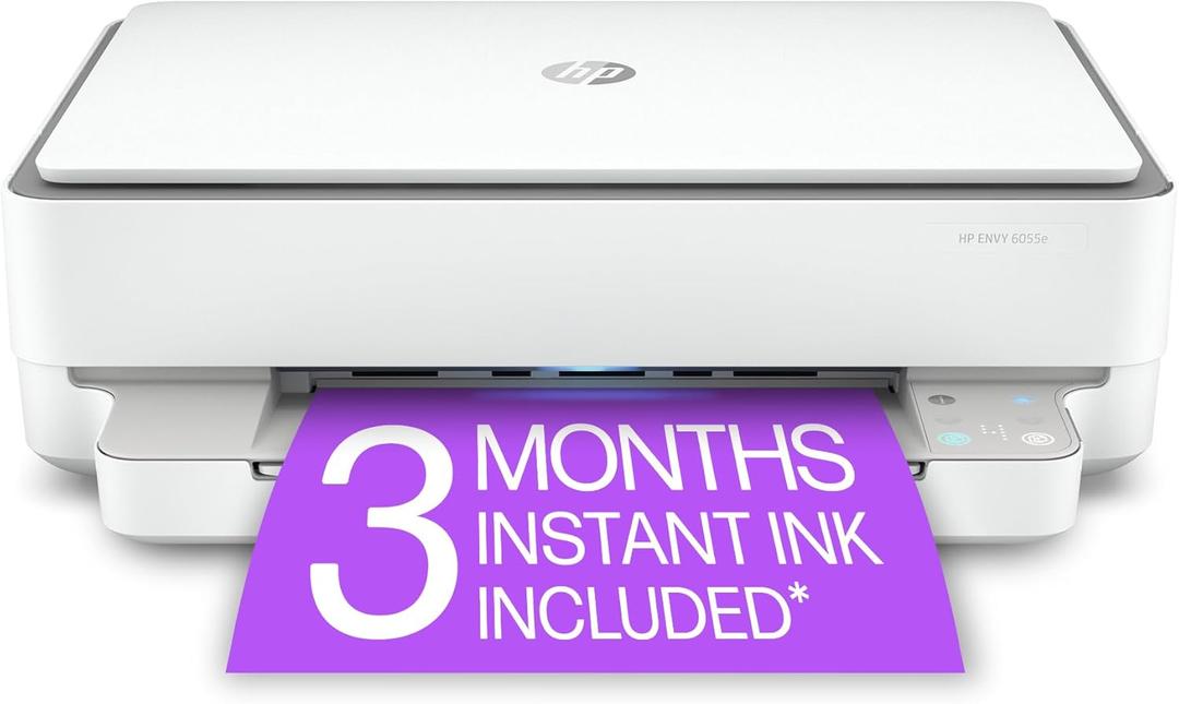 HP ENVY 6000e Wireless Color Inkjet Printer, Print, scan, copy, Easy setup, Mobile printing, Best-for-home,  white