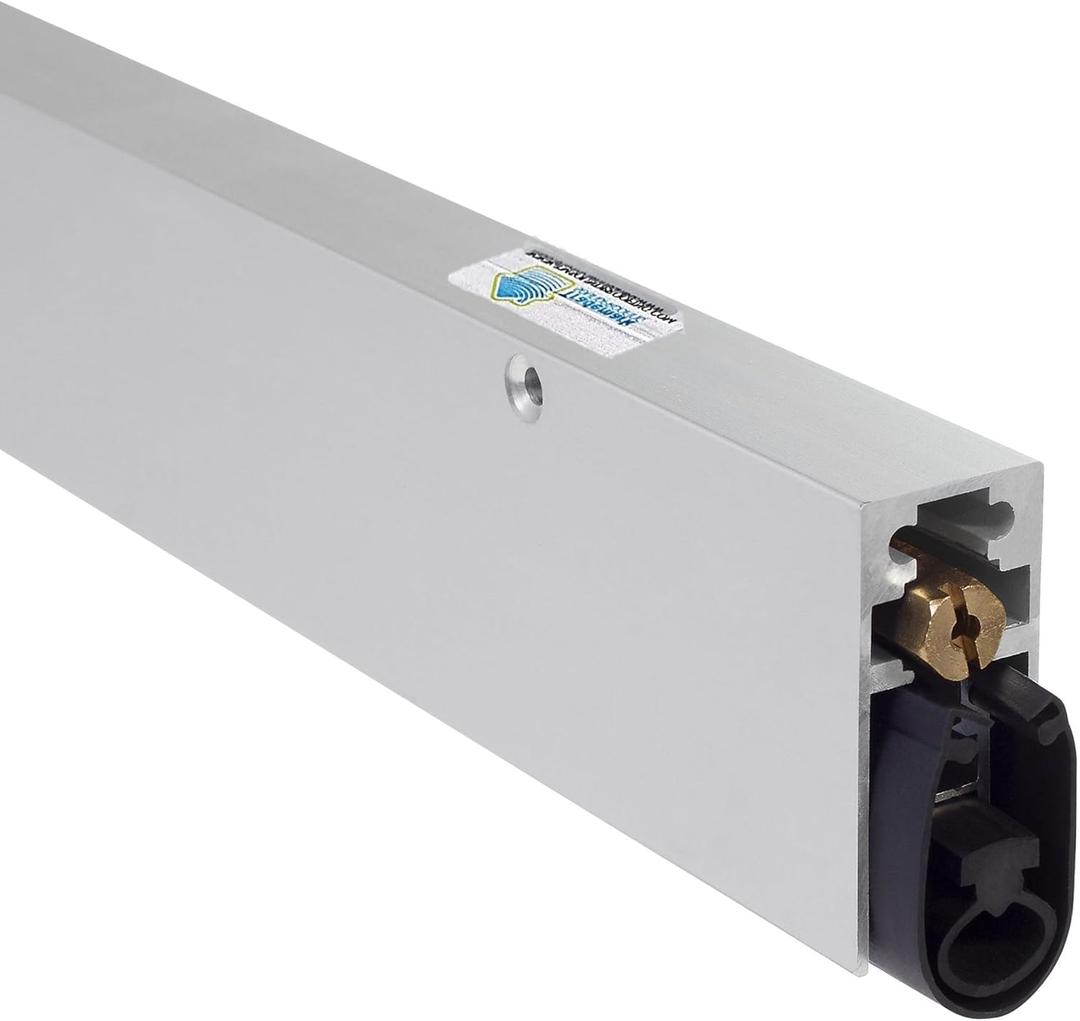 TMS Automatic Door Bottom, Heavy Duty Door Seal - Acoustic Door Sweep - Surface Mounted - Double Seal (36 - Clear Anodized Aluminum)