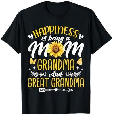Mom Grandma Great Grandma Mother's Day 2025 Sunflower Women T-Shirt Grey L