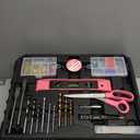Tool Set- 412 Piece Home Repair/Auto Tool Kit, Storage Organizer with Drawers, Toolbox Storage Case for Women & Men, Perfect for Homeowner, Diyer, Handyman, DIY (Pink)