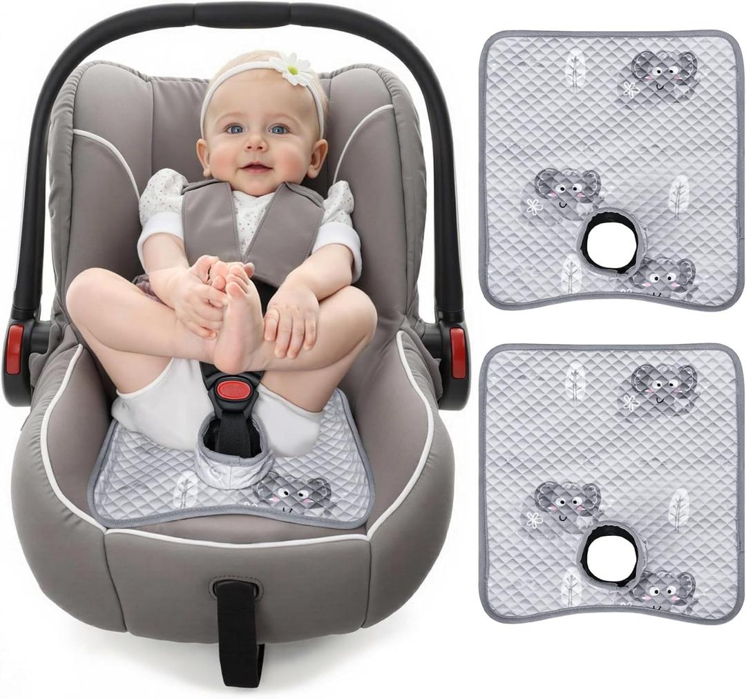 Potty Training Car Seat Protector, Waterproof Car Seat Cover for Toddlers, Piddle Pads for Baby Carseat, Stroller, Non-Slip & Machine Washable (Gray, 2PC)