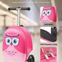 VEVOR Ride-on Luggage, 20 L Capacity, 20 Inches Kids Scooter Suitcase with Flash PU Wheels, Adjustable Handle & TPR Non-Slip Grip, Foldable & Lightweight Scooter Luggage for Kids Aged 5+, Pink, 20 Inches Single
