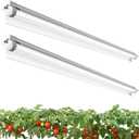 2 Pack LED Grow Light 4FT, 5000K Full Spectrum, 84W(2 x 42W), Linkable Growing Lamp Fixture, T8 Grow Lights for Indoor Plants, Seed Starting, Vegetables