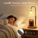 Glimra 2 Pack Candle Warmer Lamp with Timer,Dimmable Adjustable Height Candle Heater Birthday Gifts for Women Mom Sister Friends,House Warming Gifts New Home Candle Lamp Warmer with 4 Bulbs