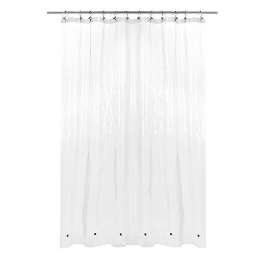 Barossa Design Extra Long Shower Curtain or Liner 72x80-6 Magnets on Bottom, PEVA, Waterproof, PVC Free, Metal Grommets - 72 x 80 Inches, Clear