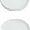 12 inch Matte White Ceramic Plant Saucer Set of 2 with Plant Saucer mat
