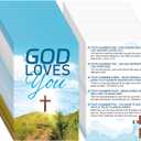 200 Pcs Gospel Tract Card Salvation Cards Pocket Holy Postcard Prayer Postcards Christian Inspirational Bible Verses Bookmark for Christian Gift(God Loves You)