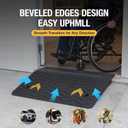 Rubber Threshold Ramp, 1.5" Rise Wheelchair Ramp Doorway, 33,069Lbs Load Capacity, Non-Slip Surface Rubber Curb Ramp for Wheelchair and Scooter (1.5" Height)