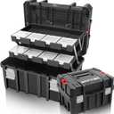 Anyyion Tool Box, 3-Tiers Multi-Function Storage Portable Toolbox Organizer, Stackable.