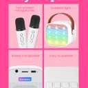 Mini Karaoke Machine with 2 Wireless Microphones for Kids, Kids Toys for Girls and Boys, Portable Bluetooth Speaker Gift for Girls 4, 5, 6, 7, 8+ Year Old Birthday Party(White)