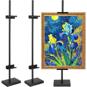 Wenqik 2 Pack Adjustable Tabletop Easel Stand Metal Picture Frame Stand Table Art Easels for Display Adjustable Picture Holder for Photo, Signs, Canvas(Black,30 Inch)