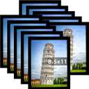 Seseat 8.5x11 Picture Frame Set of 10, Display Pictures 8.5x11 Prints Without Mat, Tabletop or Wall Mounting, Black
