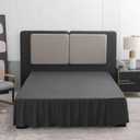Black Bed Skirt King Size Ruffled Bed Skirt with Split Corners, King Bed Skirt 14 Inch Drop, King Size Bed Skirt Black for Ruffled Bed Skirt with Split Corners, Bed Skirt, King Size