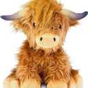 Happy Fuel Highland Cow Microwavable Stuffed Animal 1.5 lb Unscented Heating Pad Plush, Soft Cozy Cute Cow for Relaxation and Comfort, Toy Gift for Women, Girls, Adults & Kids