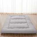 Japanese Floor Mattress, Futon Mattress with Portable Storage Bag and Washable Cover, Roll Up Thick Tatami Mat Suitable for Camping, Guest Room, Grey, Twin