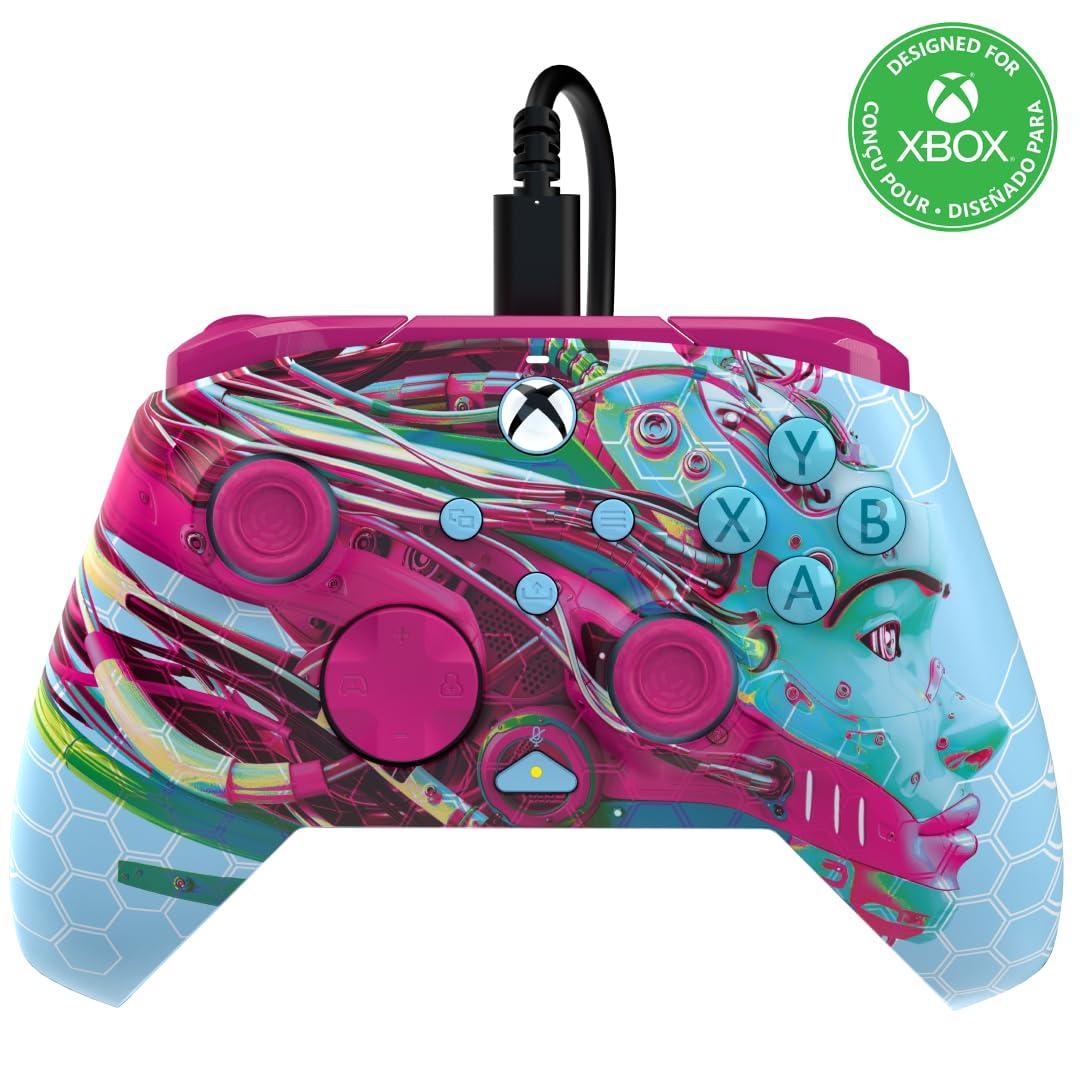 PDP Gaming REMATCH GLOW Enhanced Wired Gaming Controller: Licensed Glow in the Dark Gamepad for Xbox Series X|S, Xbox One, Windows PC, Mappable Back Buttons, Advanced Customizable App: Android Dreams