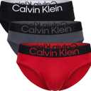 Calvin Klein 3-pack Microfiber Stretch Hip Briefs, Large