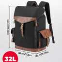 KEMIMOTO Motorcycle Canvas Backpack for Men, Vintage Travel Bag Laptop Rucksack Bookbag, Hiking/Travel/Camping Daypack for Men, 32L