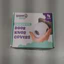 Child Safety Door Knob Cover (4 Pack) Hard-to-Remove Dual-Lock Door Handle Covers for Kids - Reusable Baby Proof Door Knob Locks - Installs Easily, No Tools Needed (White)