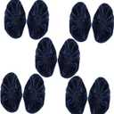 Machine Washable Reusable Flannelette Shoe Cover for Rain 5 Pairs Dark Blue Waterproof Sturdy