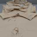 COOFANDY Men's 2 Pieces Cotton Linen Set Long Sleeve Henley Shirts Casual Beach Pants With Pockets Summer Yoga Outfits (Large, Light Khaki)