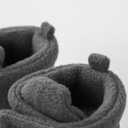 pureborn Unisex Baby Boy Girl Fleece Cozy Booties Warm Infant Shoes (0-3 Months Infant, Dark Grey)