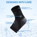 2 x Ankle Brace for Women & Men, Ankle Compression Sleeves for Plantar Fasciitis Relief, Ankle Support for Arthritis, Inflammation Relief, and Circulation(L) (Large) (Black, L)