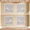 HunnmingRe 2 Pcs Felt Mountain Wall Art, Soft & Safe Modern Large Abstract Wall Decor for Nursery, Living Room, Bedroom, Easy No-damage Installation, 23.6"x23.6"
