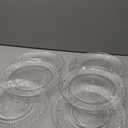 Elsjoy 6 Pack 10 Inch Large Glass Dinner Plate, Clear Round Serving Plate Vintage Embossed Dinnerware for Salad, Pasta, Fruits